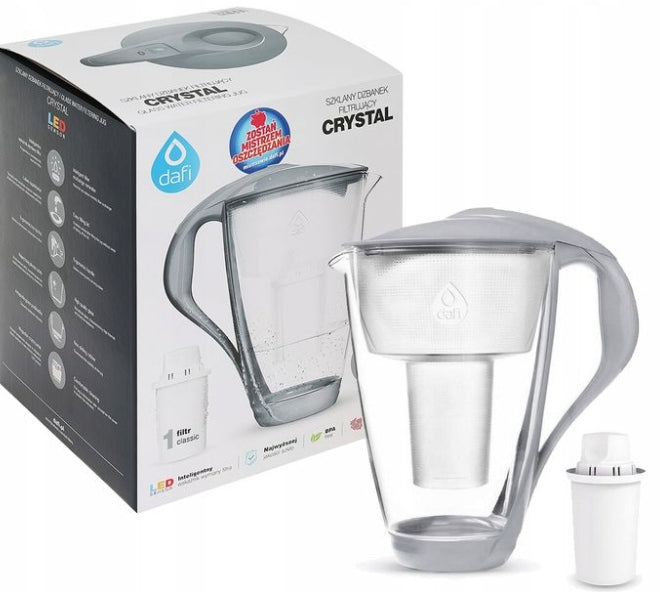 Glass filter jug Dafi Crystal LED GREY + 1 Classic filter Manufacturer code 5PORVY-J0I54M