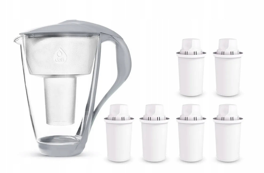 Glass filter jug Dafi Crystal STEEL + 6 cartridge Dafi Classic