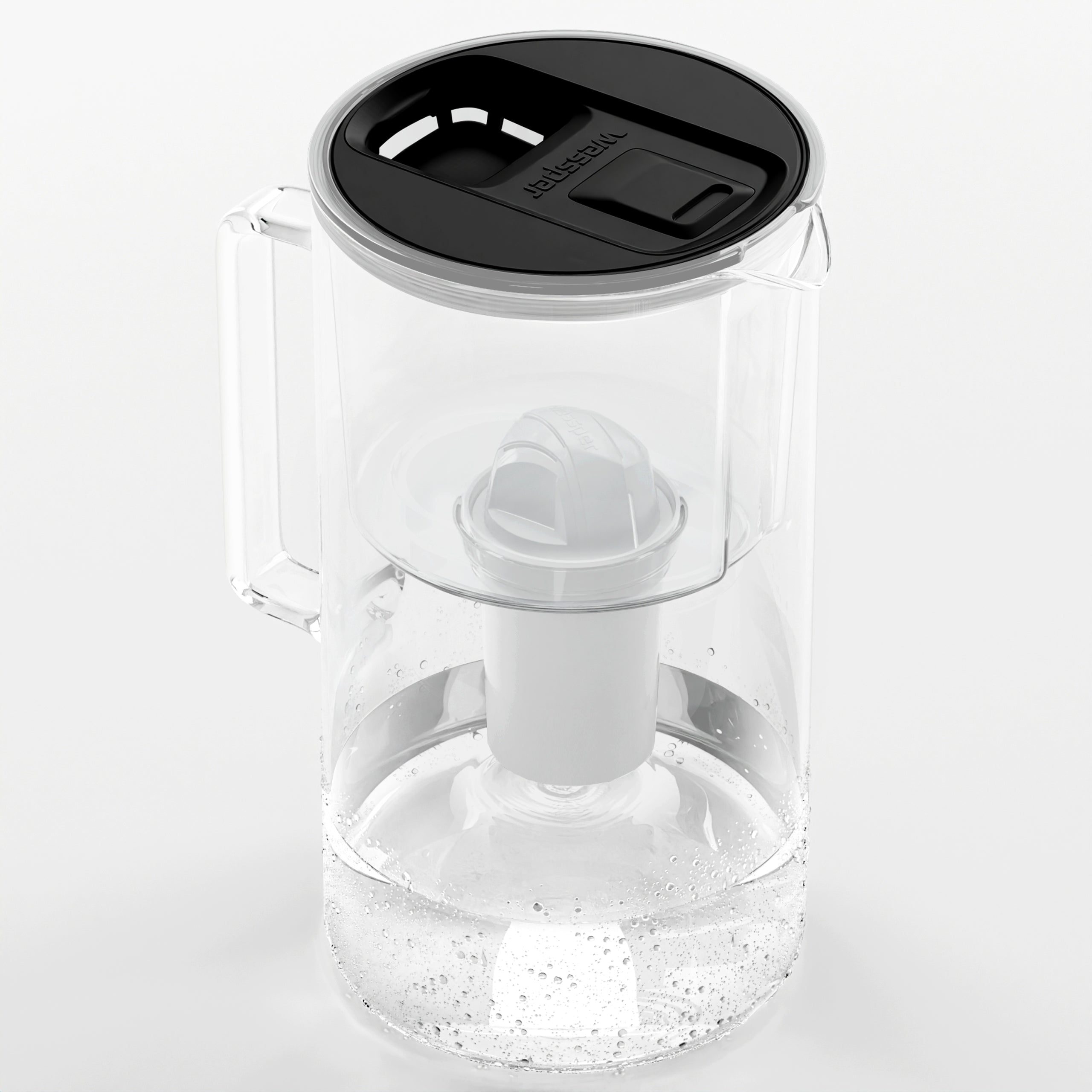 Glass filter jug Wessper D2 BOROSILICATE 3l LED + 3x filter Manufacturer code WES202-FF-BK_2_FL02