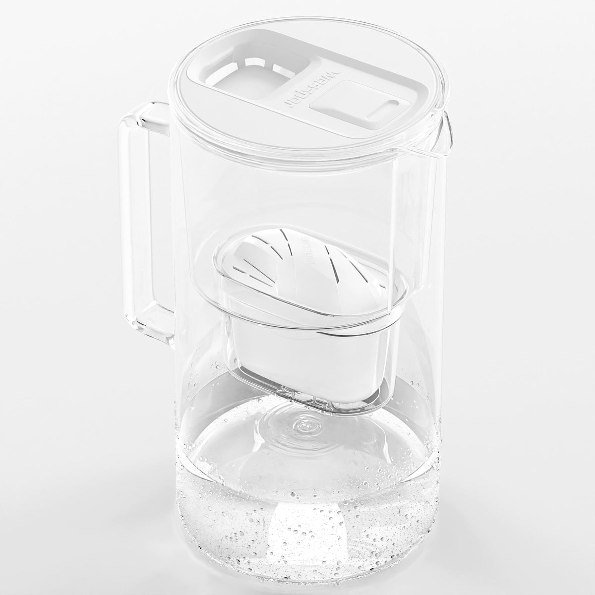 Glass filter jug Wessper D2 BOROSILICATE FF 3l white + 6x filter Manufacturer code WES201-FF-WH_5_FL01