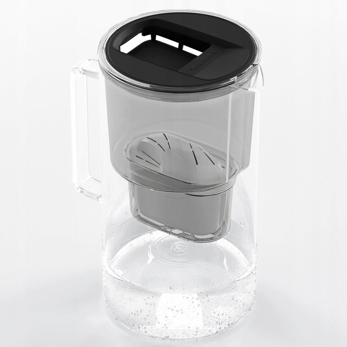 Glass filter jug Wessper D2 Borosilicate 3l black + 2x filter Manufacturer code WES201-BK_+_1X_FL01