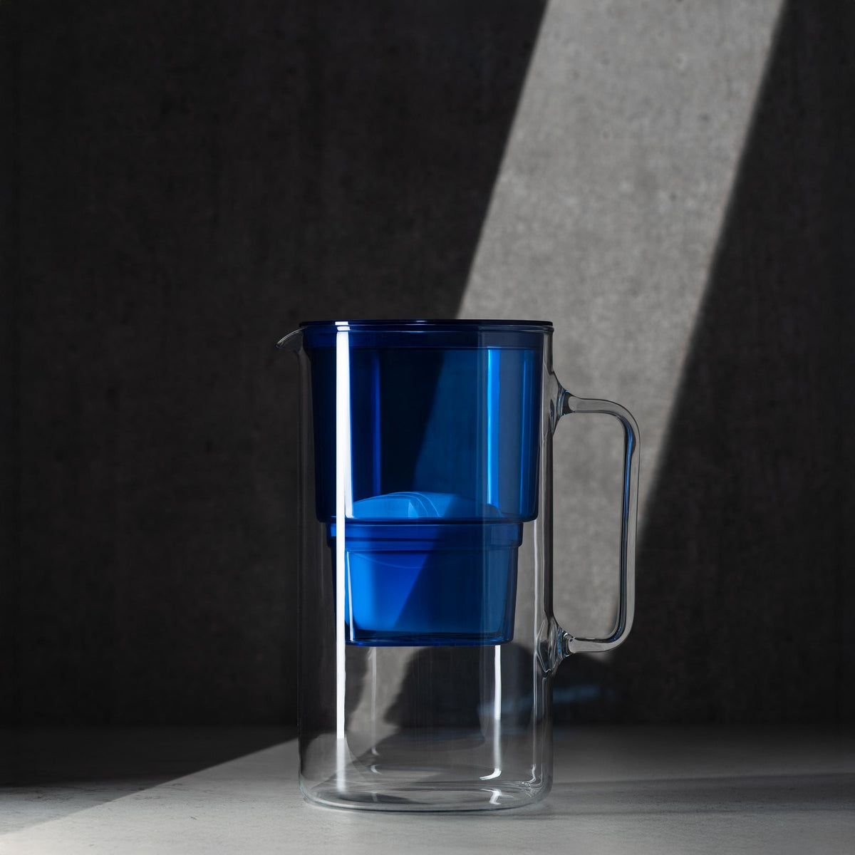 Glass filter jug Wessper D2 Borosilicate 3l blue + 2x filter Packaging status original
