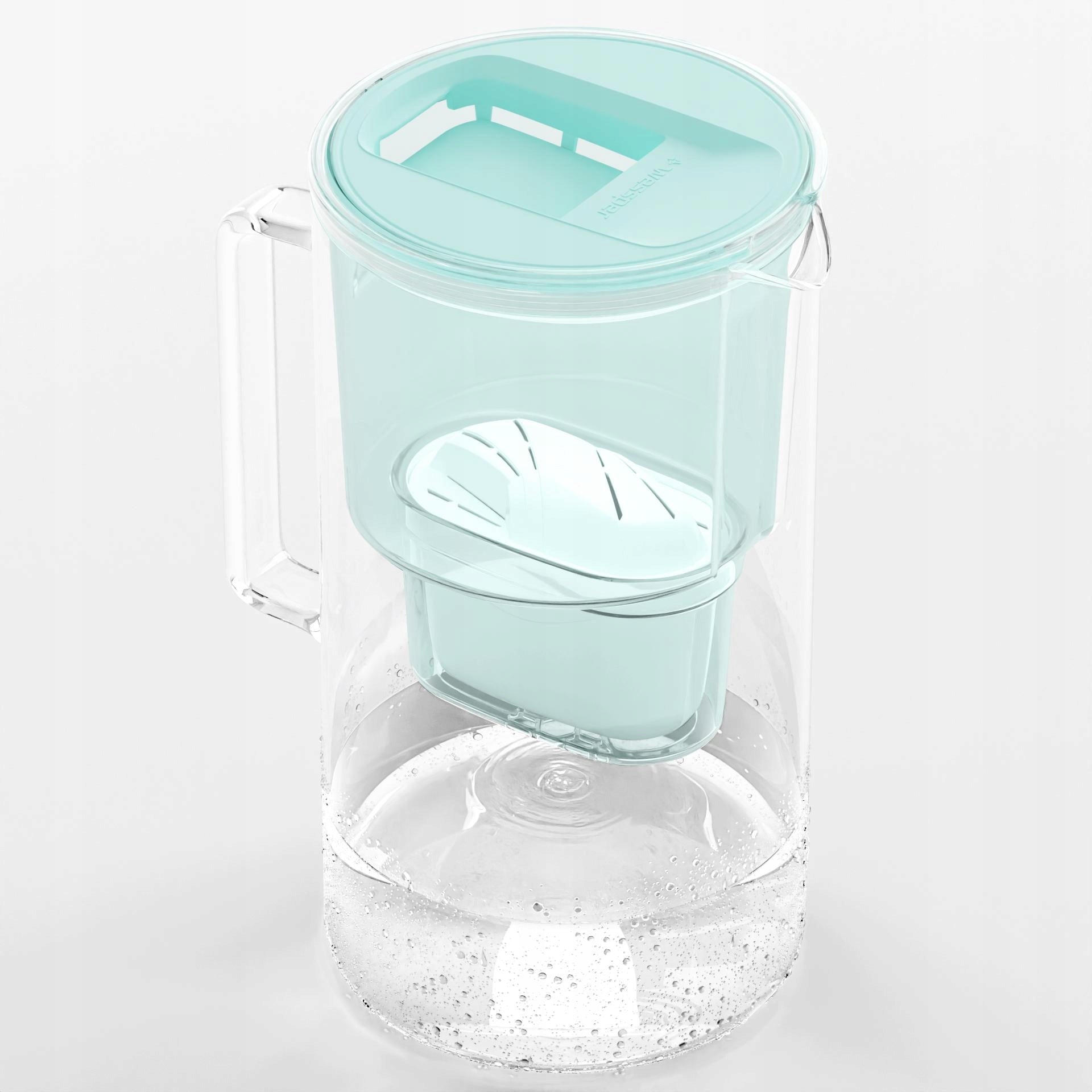 Glass filter jug Wessper D2 Borosilicate 3l mint + 6x filter Manufacturer code WES201-MT_+_5X_FL01