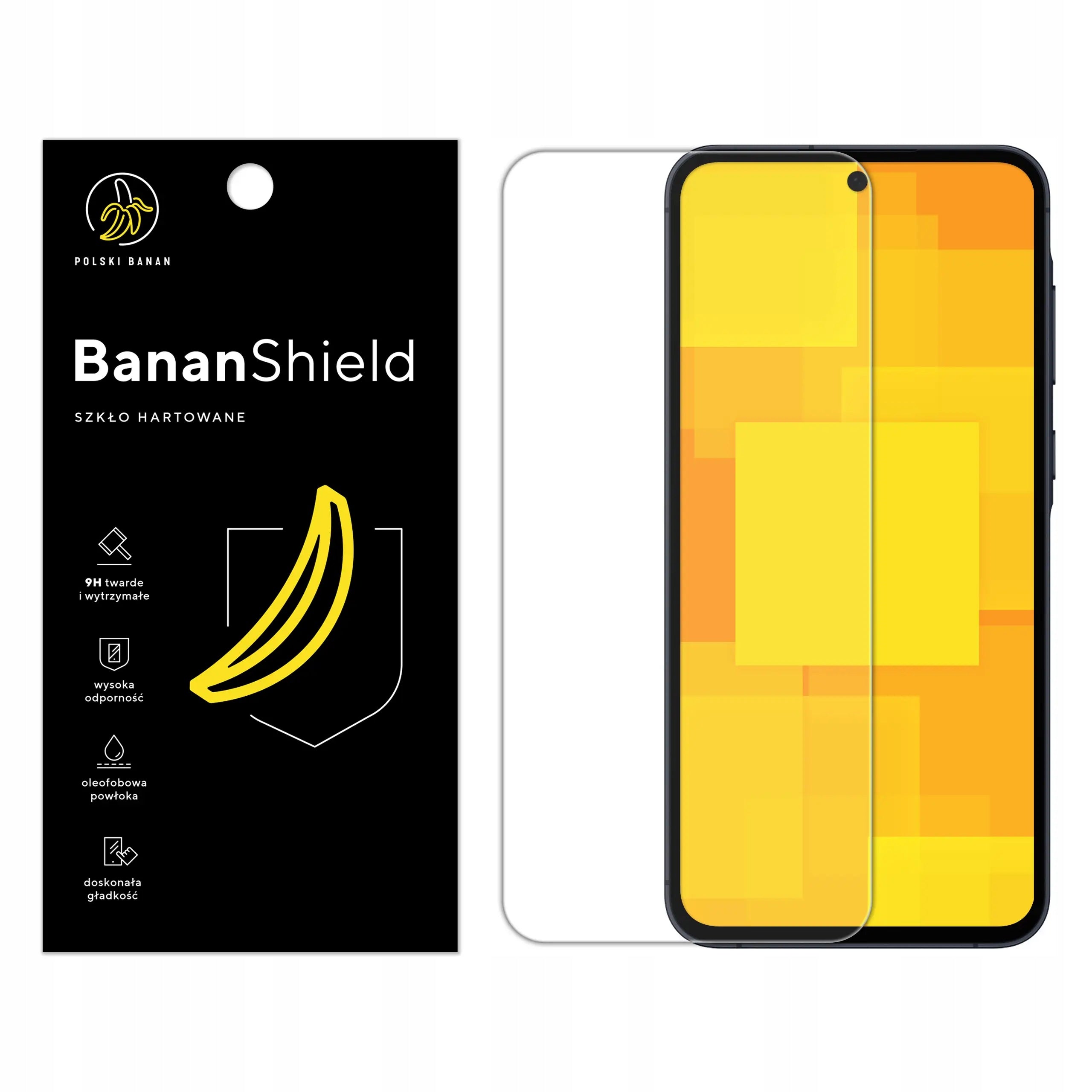 Glass for Samsung A55 5G Tempered 9H, Fast Protective BananShield Packaging status original