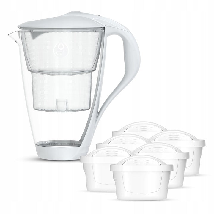 Glass jug DAFI CRYSTAL UNIMAX LED 2L White + 6 filters