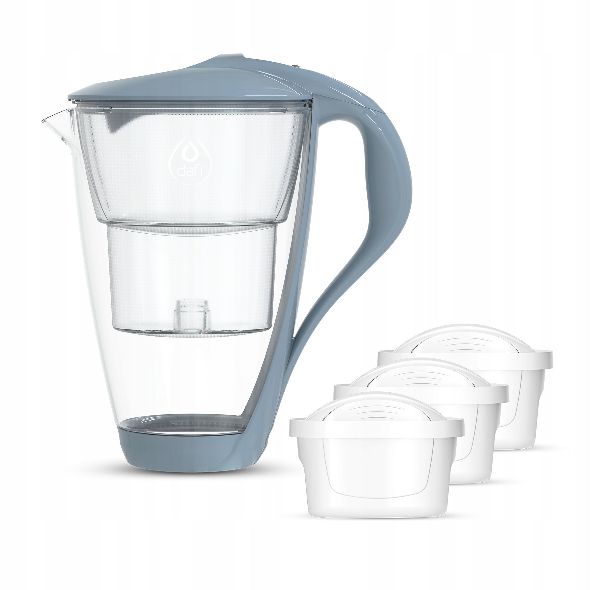 Glass jug Dafi CRYSTAL LED steel 3xUnimax