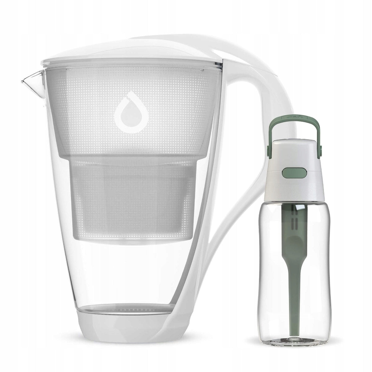 Glass jug Dafi CRYSTAL White Unimax with Green Bottle Solid 0,5