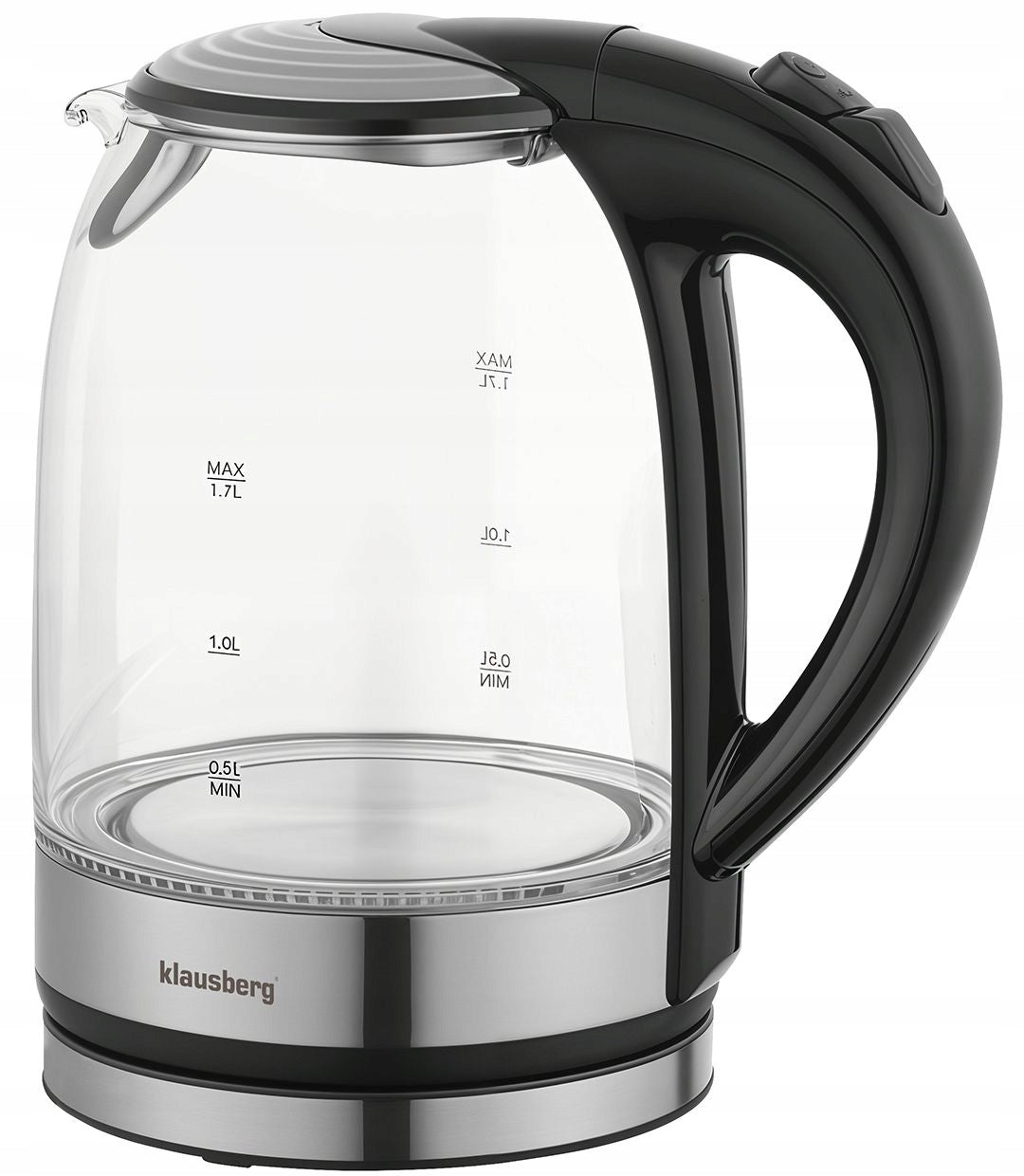Glass kettle LED electric Klausberg KB-7886 1.7L 2200W inox filter