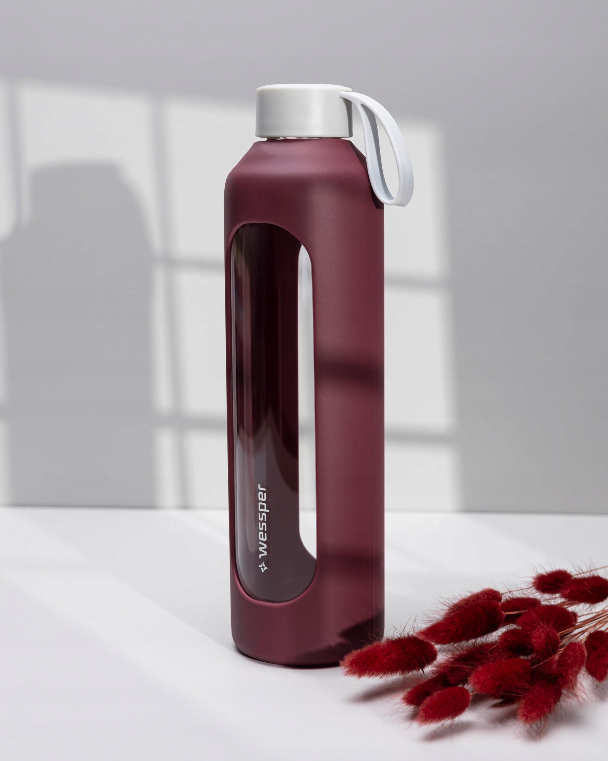 Glass water bottle 1l Wessper B1 BOROSILICATE Ruby Volume 1000 ml