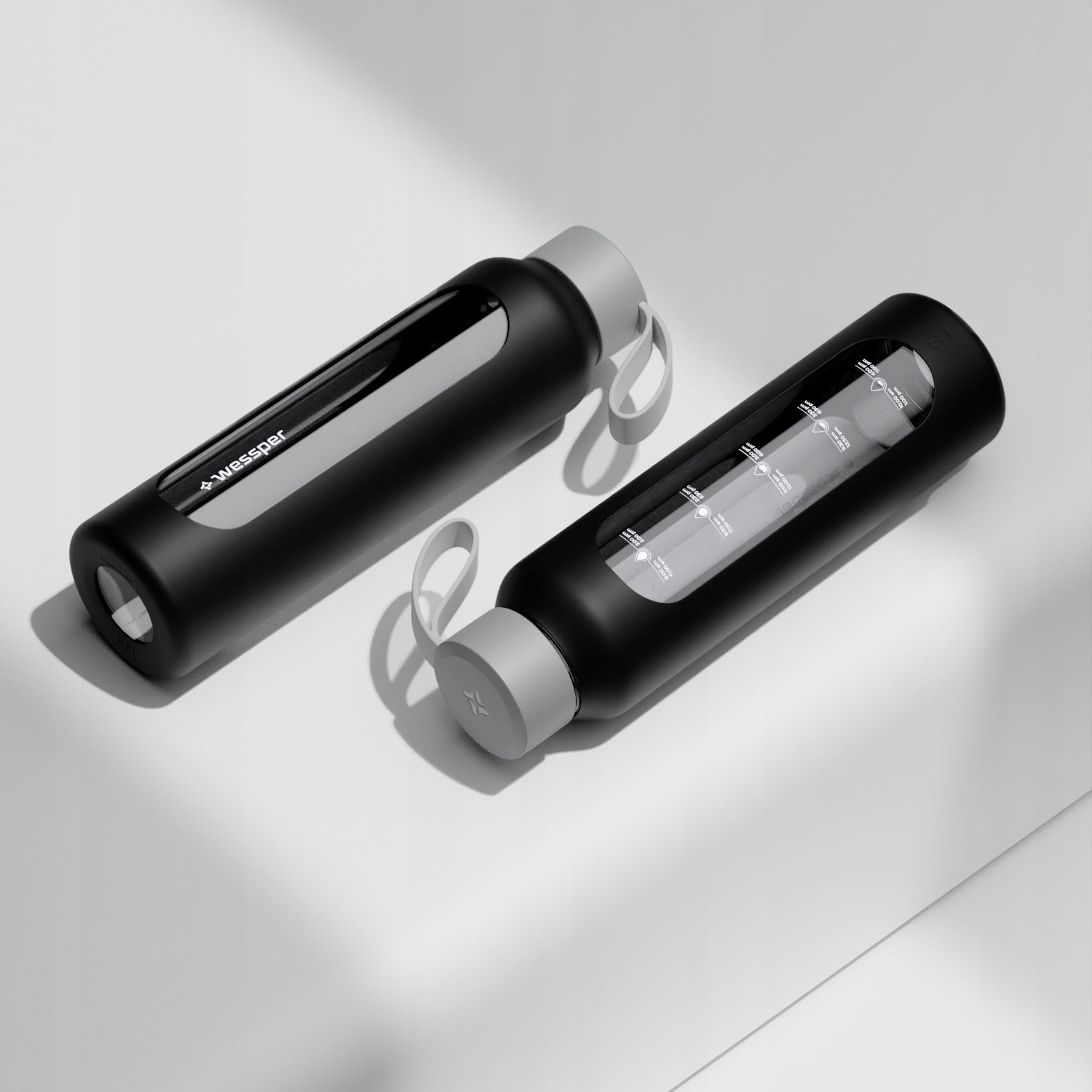Glass water bottle 500ml sealed reusable water bottle Wessper B1 + case EAN (GTIN) 5902668097819