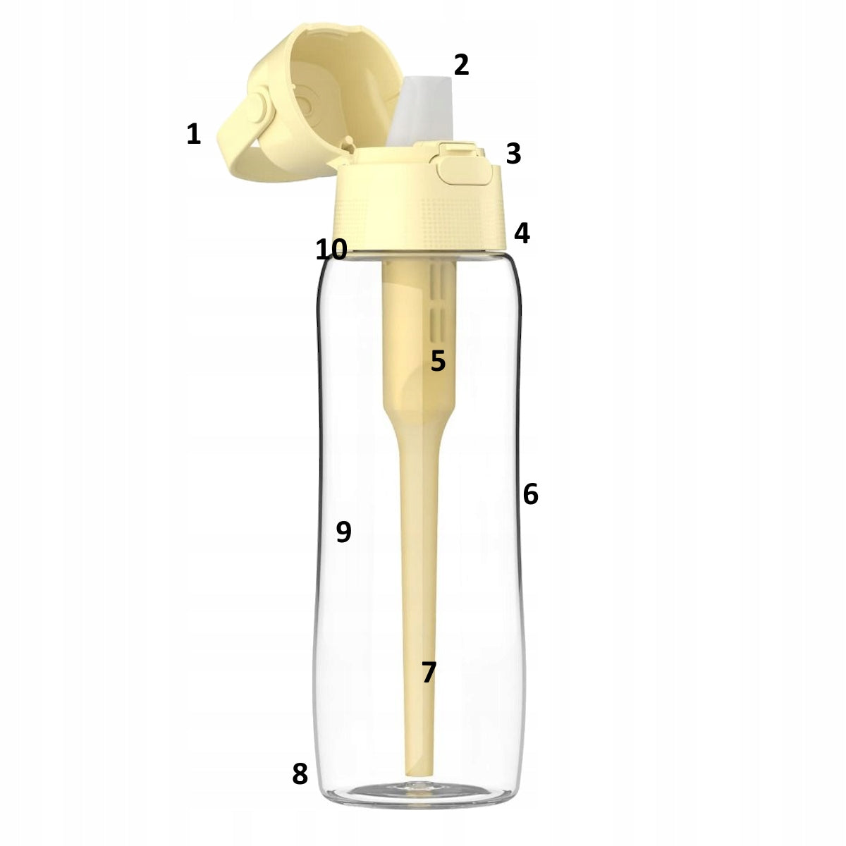 Glass water filter bottle DAFI SOLID GLASS 0,6 yellow butter Brand Dafi