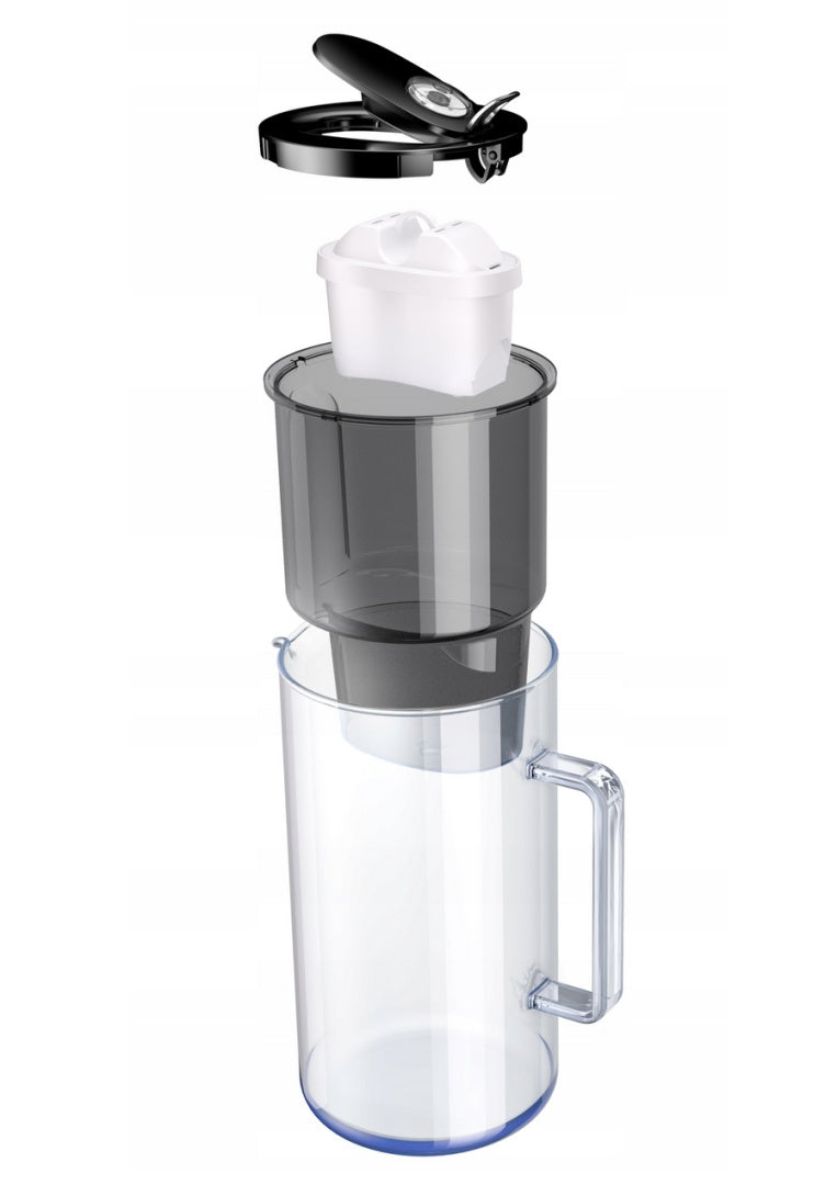 Glass water filter jug Aquaphor Glass BLACK +7 Maxfor+ filters Manufacturer code szklany Maxfor+ MG