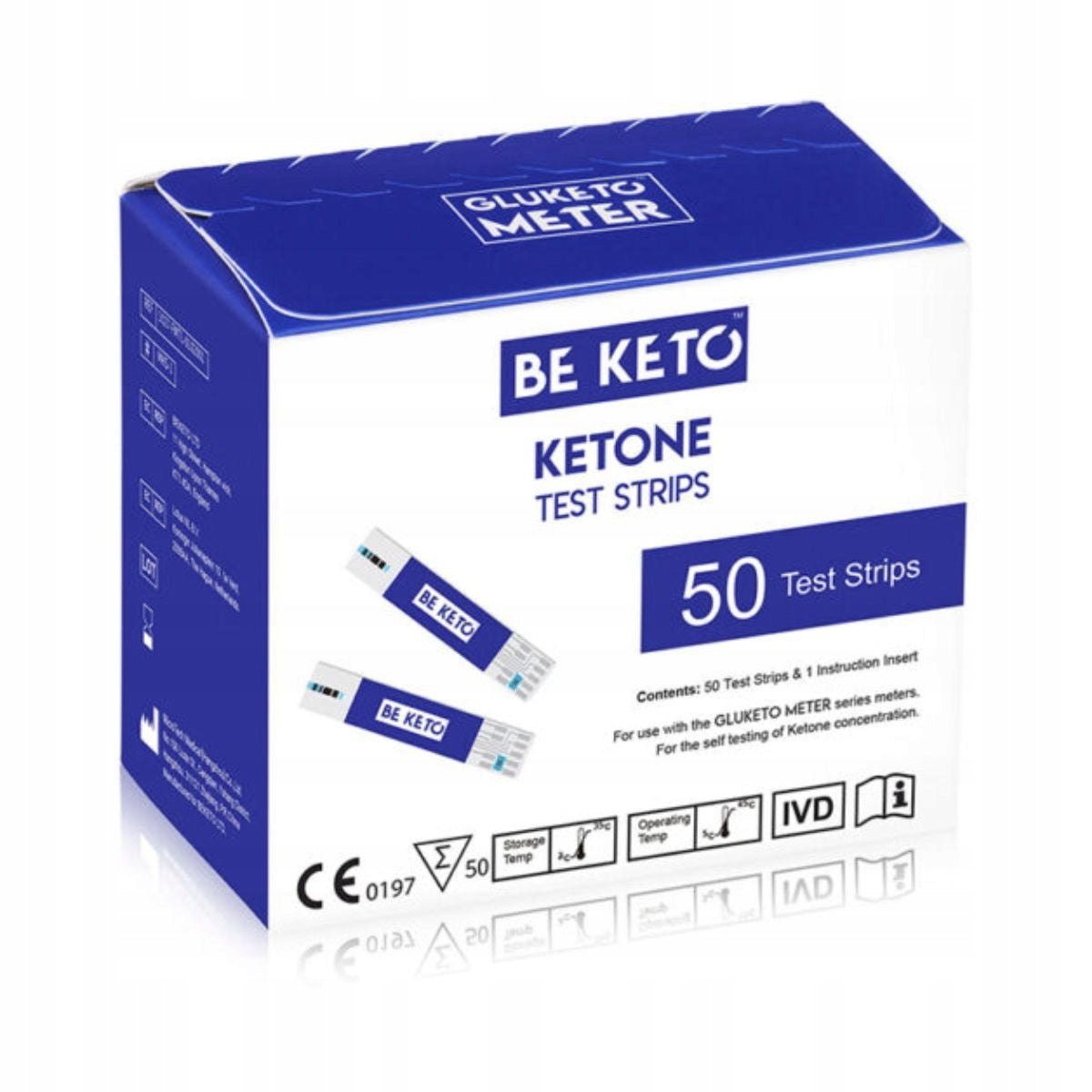 GluKeto Meter – Ketone Strip Tests 50pcs Measuring Strips