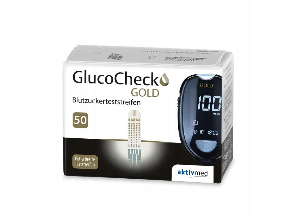 GlucoCheck GOLD Testovací proužky pro měření glukózy 50 ks