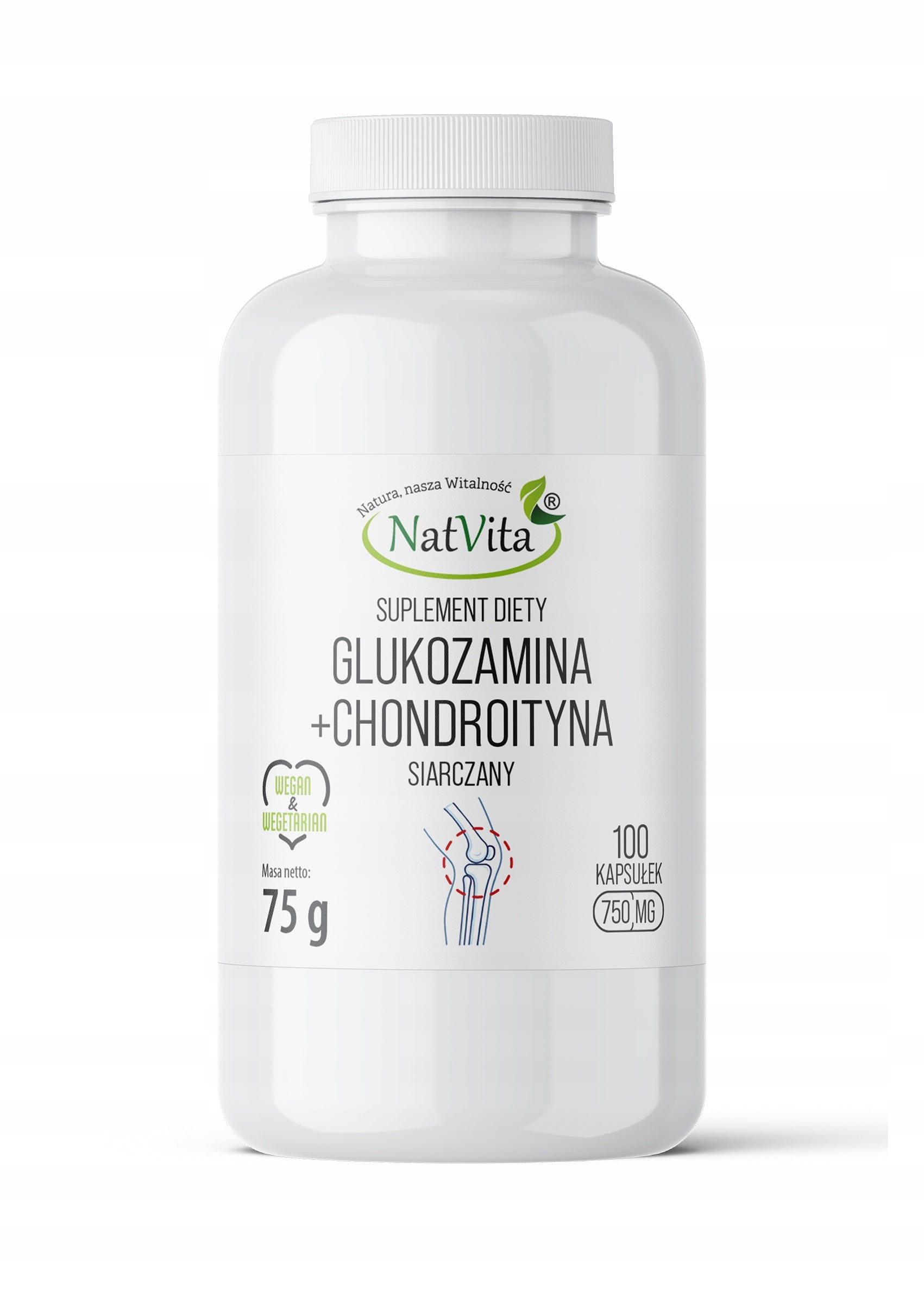 Glucosamine Chondroitin 2:1 Collagen Joints 100 Capsules 750mg NatVita