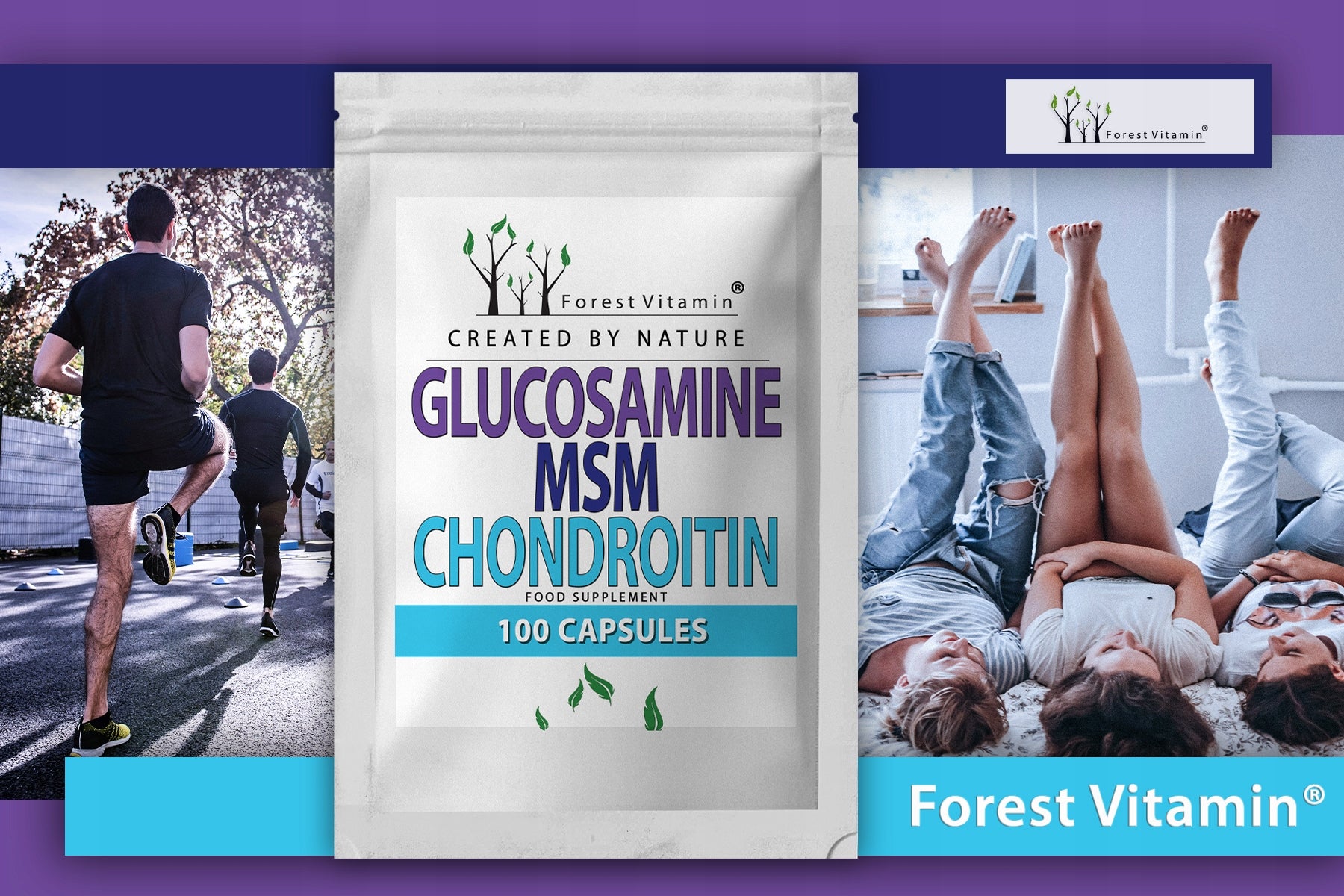 Glucosamine MSM Chondroitin 100caps SUPER SET FOR JOINTS KNEES BONES Basic ingredient glucosamine