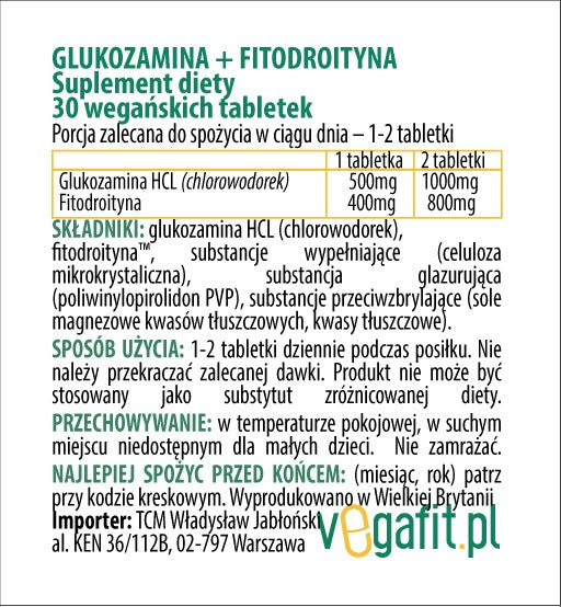 Glucosamine + Phytodroitin 30 tab Veganicity Healthy Joints Packaging status original