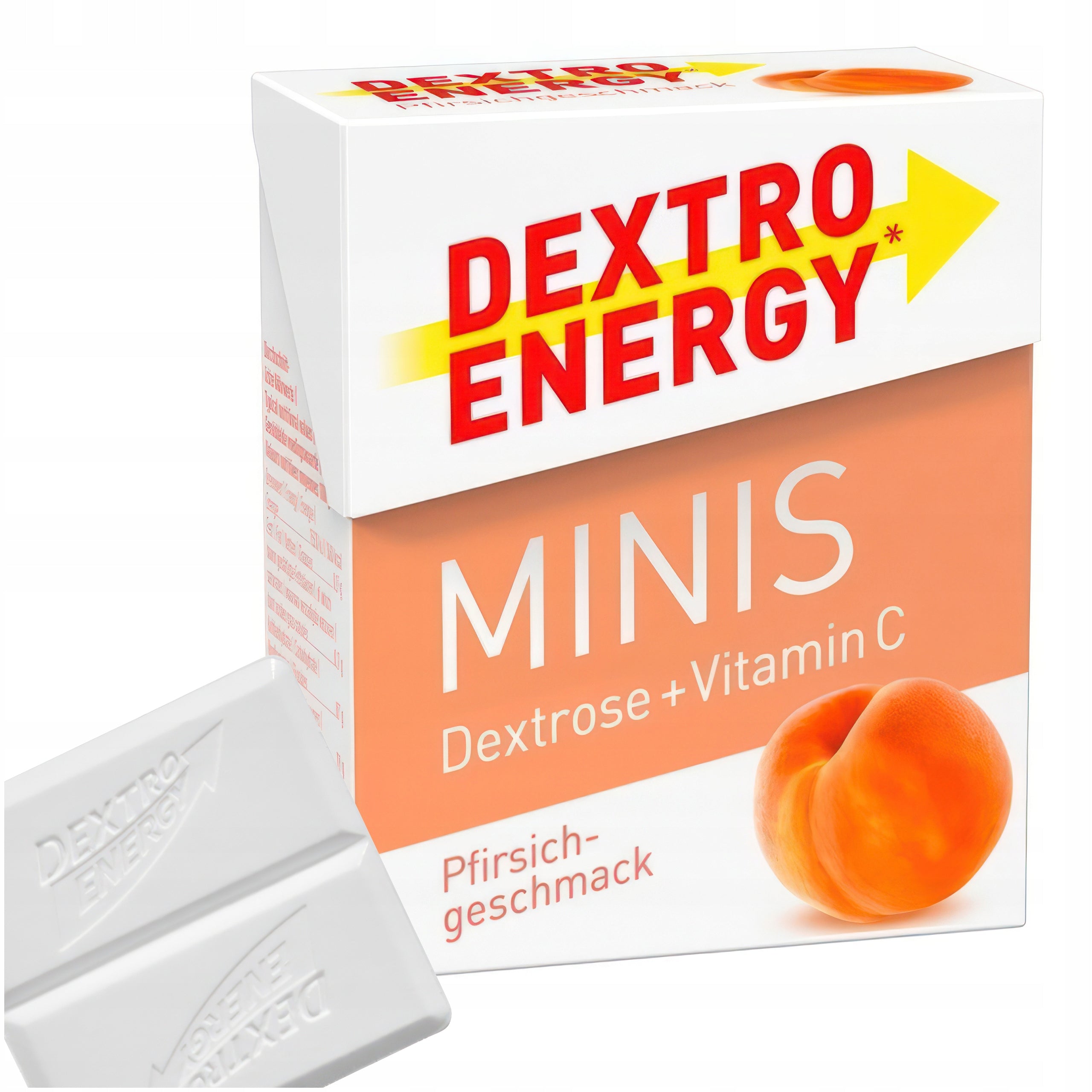 Glucose DEXTRO ENERGY Minis Dextrose Tablets Cubes Flavour Peach