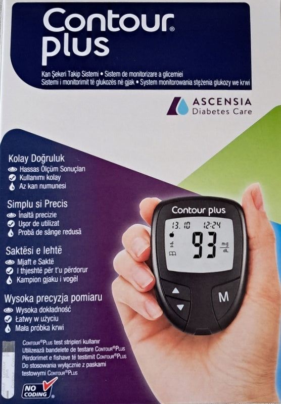 Glucose Meter Contour PLUS NEW SET lancets, lancets, warranty PL