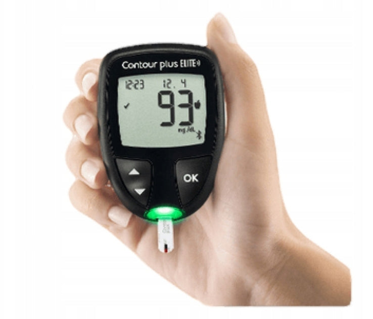 Glucose Meter Contour Plus ELITE 5 strips 5 lancets SET warranty 2 years PL Packaging status original