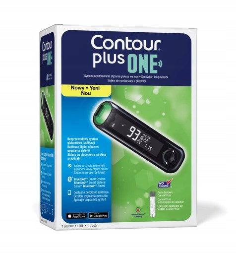 Glucose Meter Contour Plus ONE Set of straps, lancets, lancets warranty PL Packaging status original