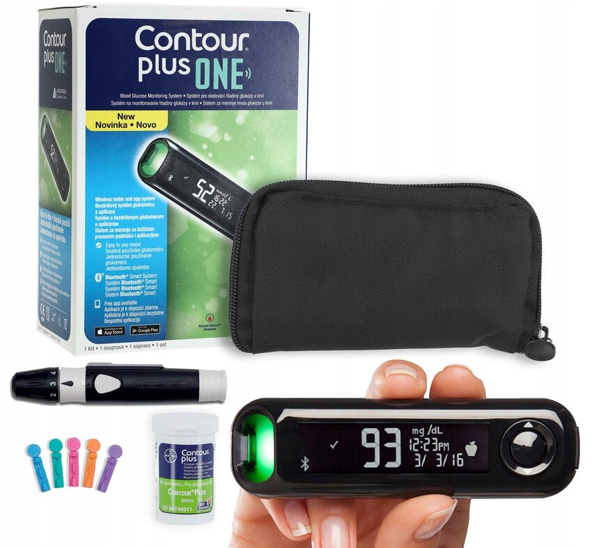 Glucose Meter Contour Plus One Whole set of strips+puncturer+lancety warranty PL
