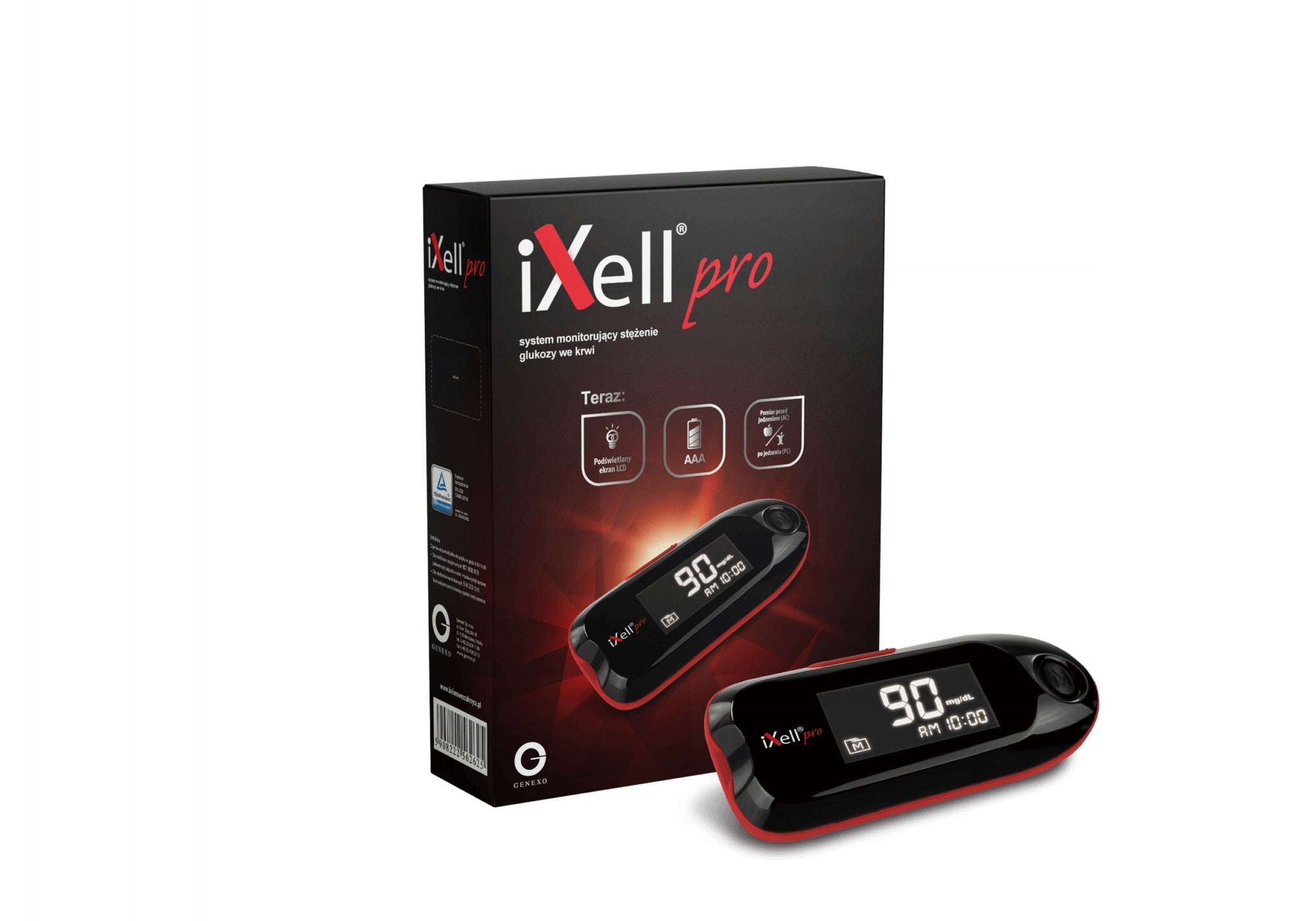 Glucose Meter Genexo Ixell PRO New Complete Set + 50 Strips Warranty PL