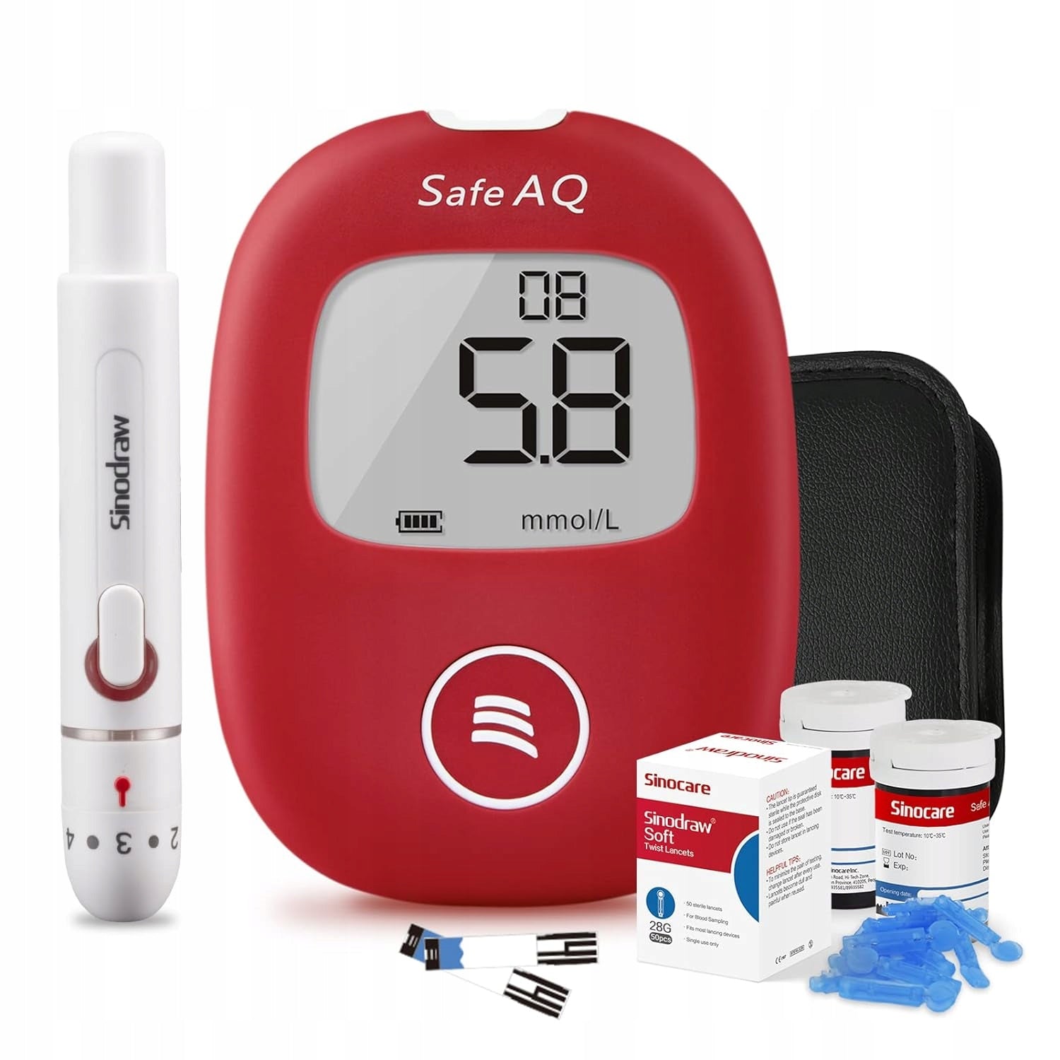 Glucose meter Sinocare SAFE AQ SMART Set with 50 stripes and 50 lancets