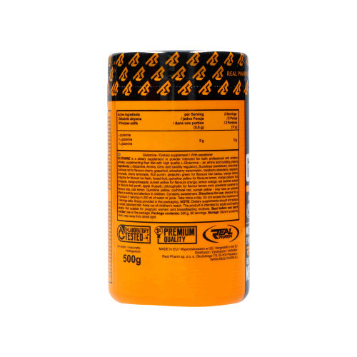 Glutamine Powder REAL PHARM 500g Orange Amino Acid Regeneration Brand Real Pharm