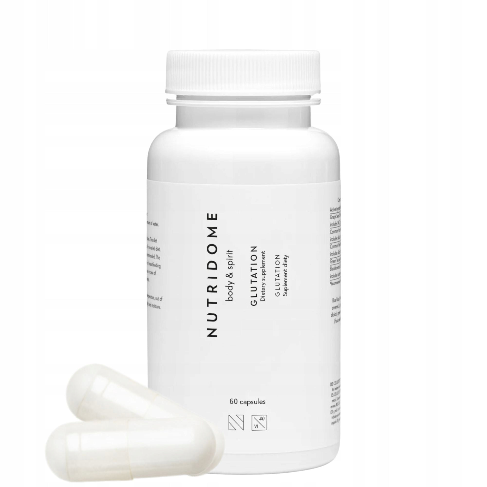 Glutathione GSH immune system support antioxidant 60pcs NUTRIDOME