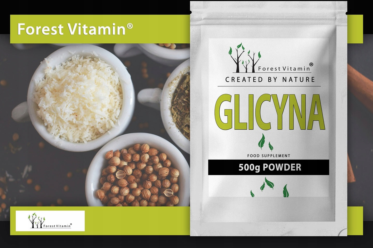 Glycine 1kg AMINO ACID Glycine CALM MEMORY SLEEP STRESS PURE 1000 servings Manufacturer code GLICYNA AMINOKWAS GLYCINE PAMIĘĆ SKÓRA 500 g