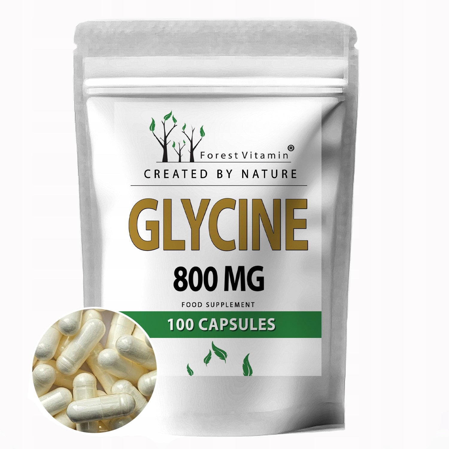 Glycine 800mg 100caps Aminoacetic acid AMINO ACID SUPER SLEEP REGENERATION QUALITY