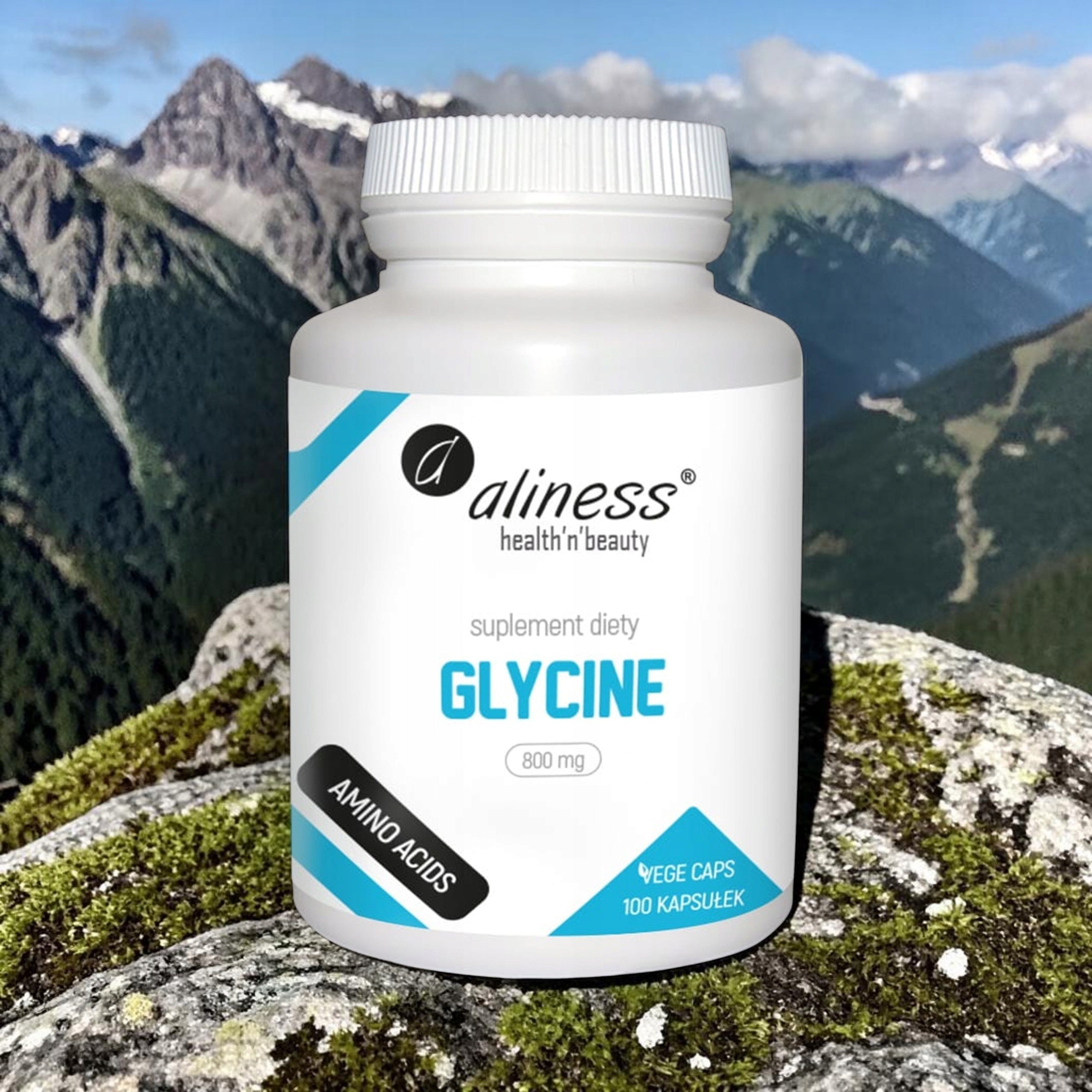 Glycine 800mg Amino Acid 2x 100 kaps Stress Memory Nerves Regeneration ALINESS Expiration date at least six months from the date of purchase