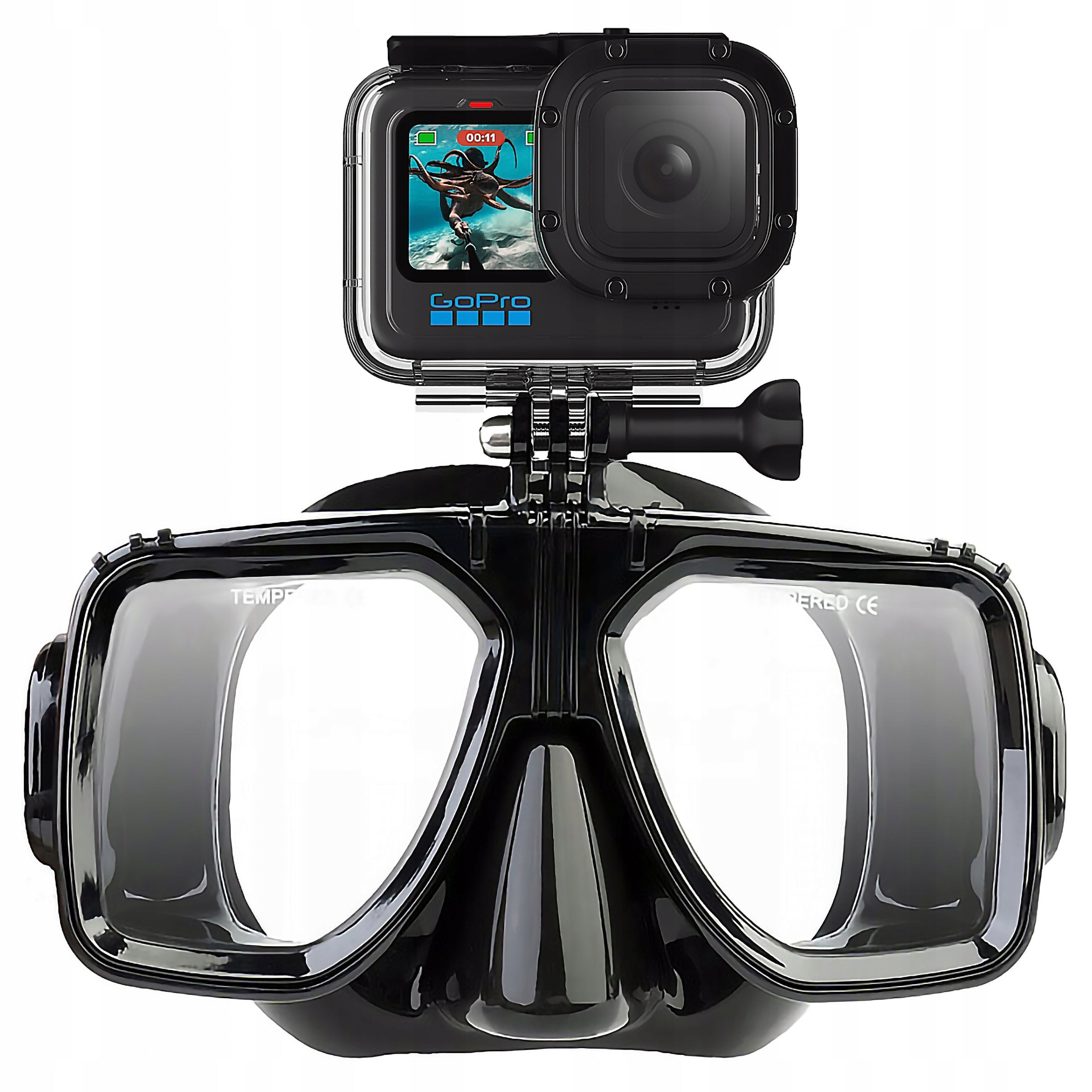 Go Pro 13 12 11 10 9 8 Professional Diving Mask