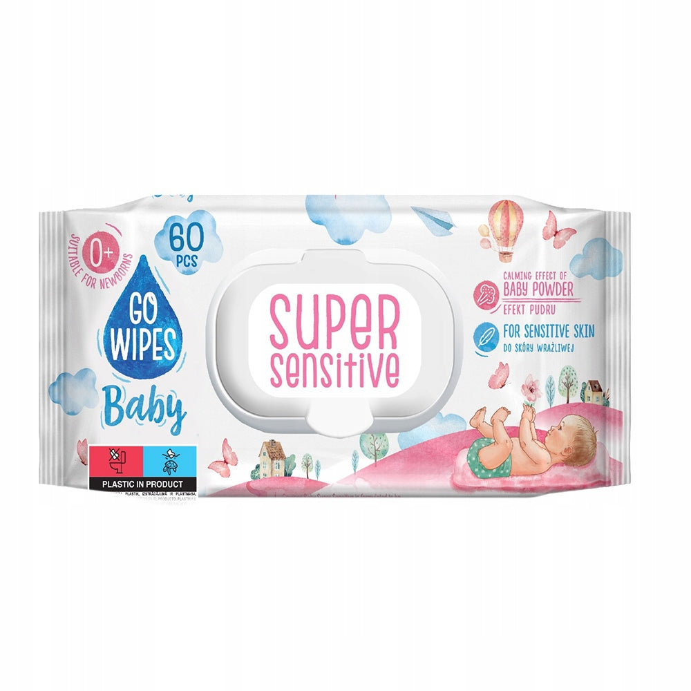 GoWipes Super Sensitive Moisturized Baby Wipes Carton 12x60 720pcs Packaging status original
