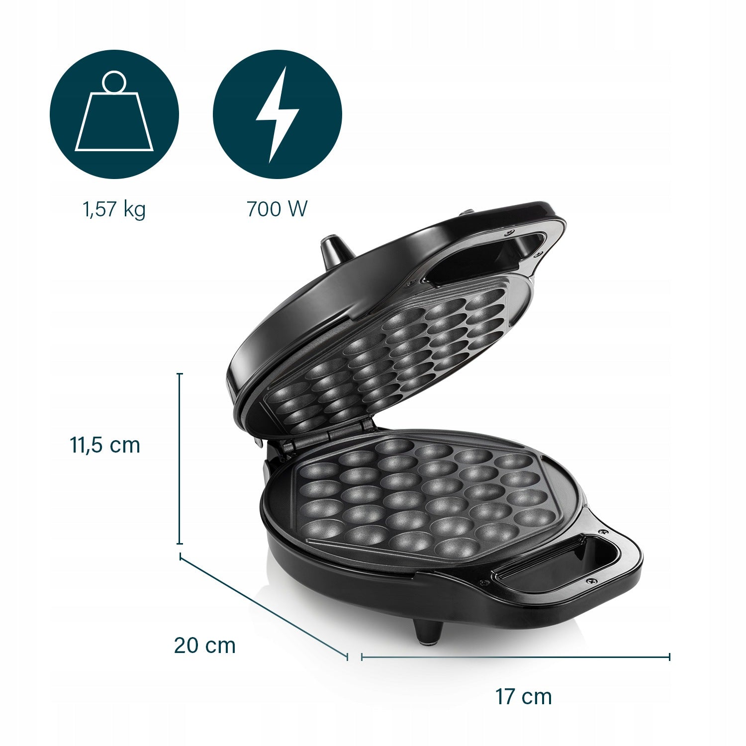 Gofrownica Bąbelkowa Princess Bubble Waffle 700 W Srebrna Manufacturer code 01.132465.01.001