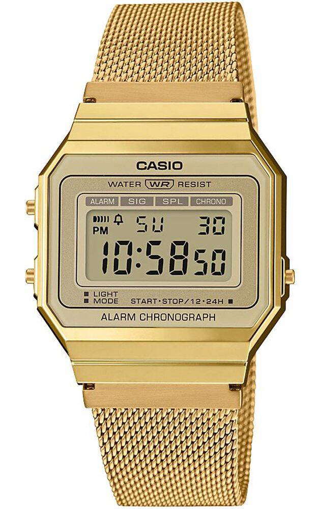 Gold watch Casio Vintage A700WEMG-9AEF stopwatch