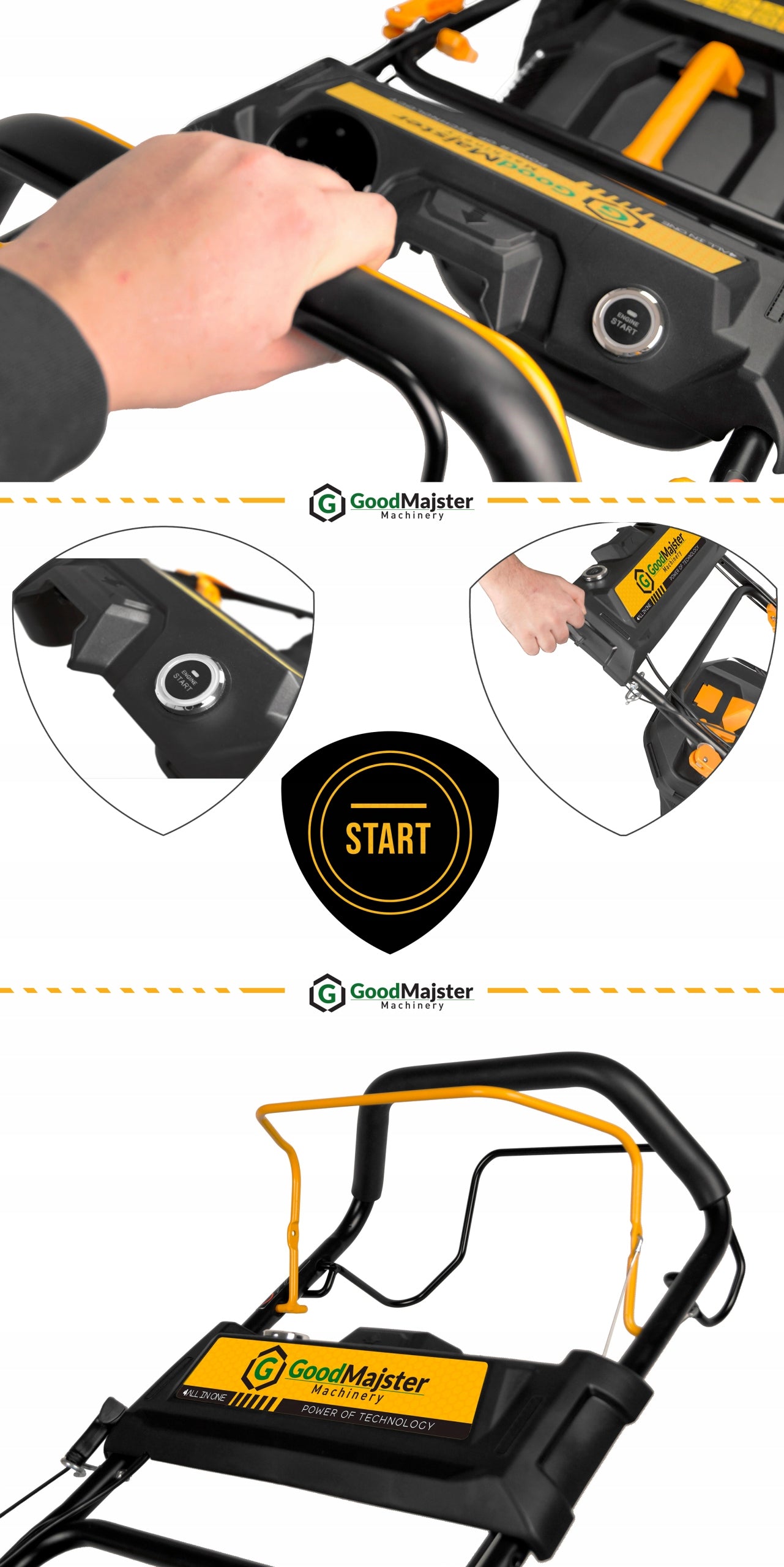 GoodMajster 53CM 10HP 223cc DRIVE El. START +OIL Engine displacement 223 cm³