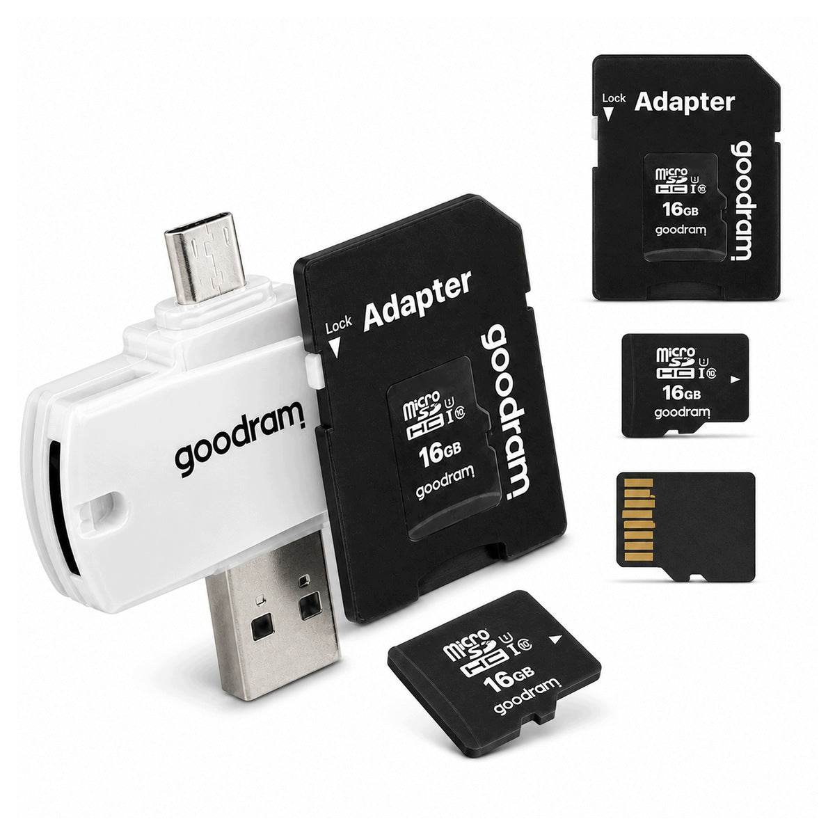 GoodRam memory card 16GB microSDHC class 10 UHS-I + adapter + card reader Manufacturer no brand