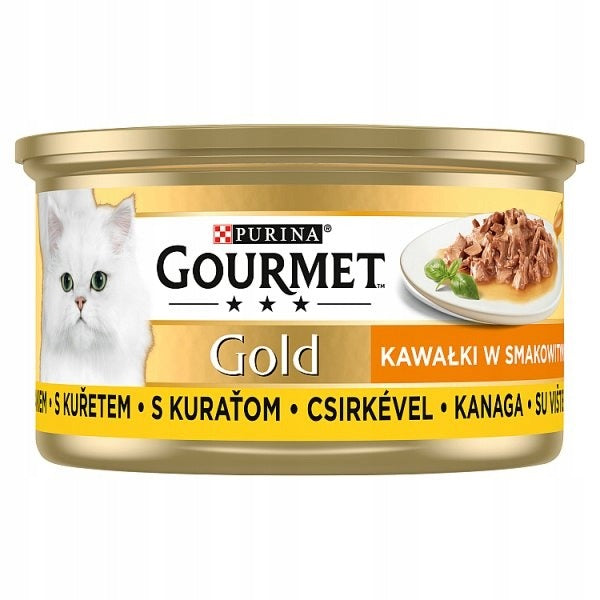 Gourmet Gold Cat Food Pieces in Tasty Chicken Sauce 85 g