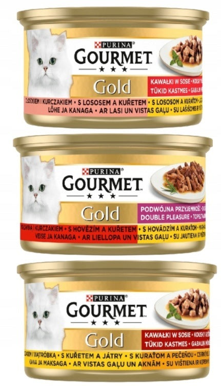 Gourmet Gold Cat Food Pouches, Chunks in Sauce, Mixed Flavors, 24 x 85g Manufacturer code 25905451332009