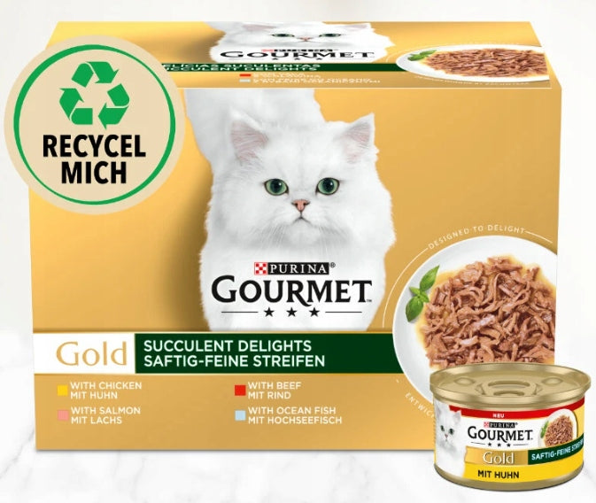 Gourmet Gold Succulent Delights Wet Food Mix 4 Flavours For Cat 24 x 85 g