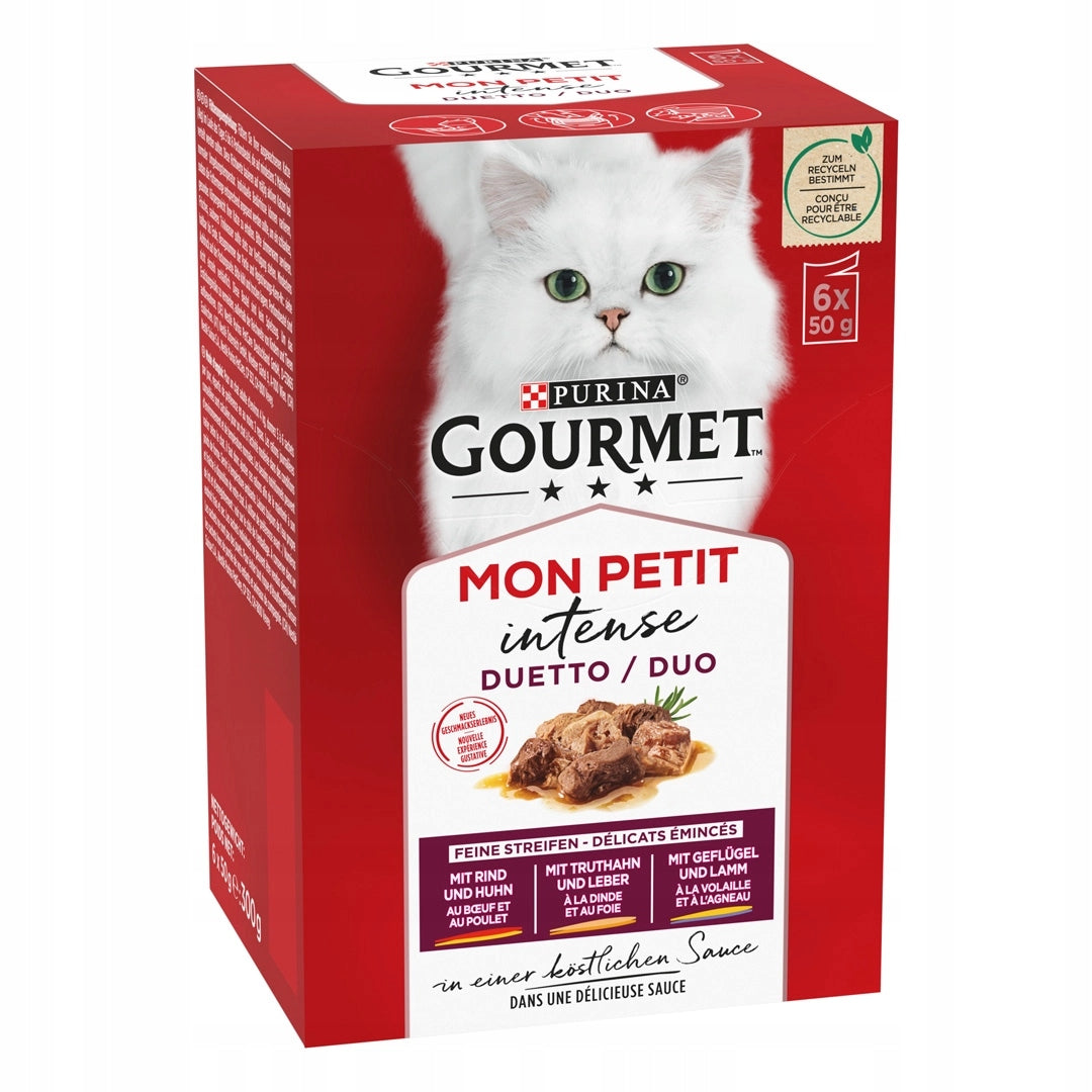 Gourmet Mon Petit Duetto Duo intense Mix Meat in sauce 6x50g