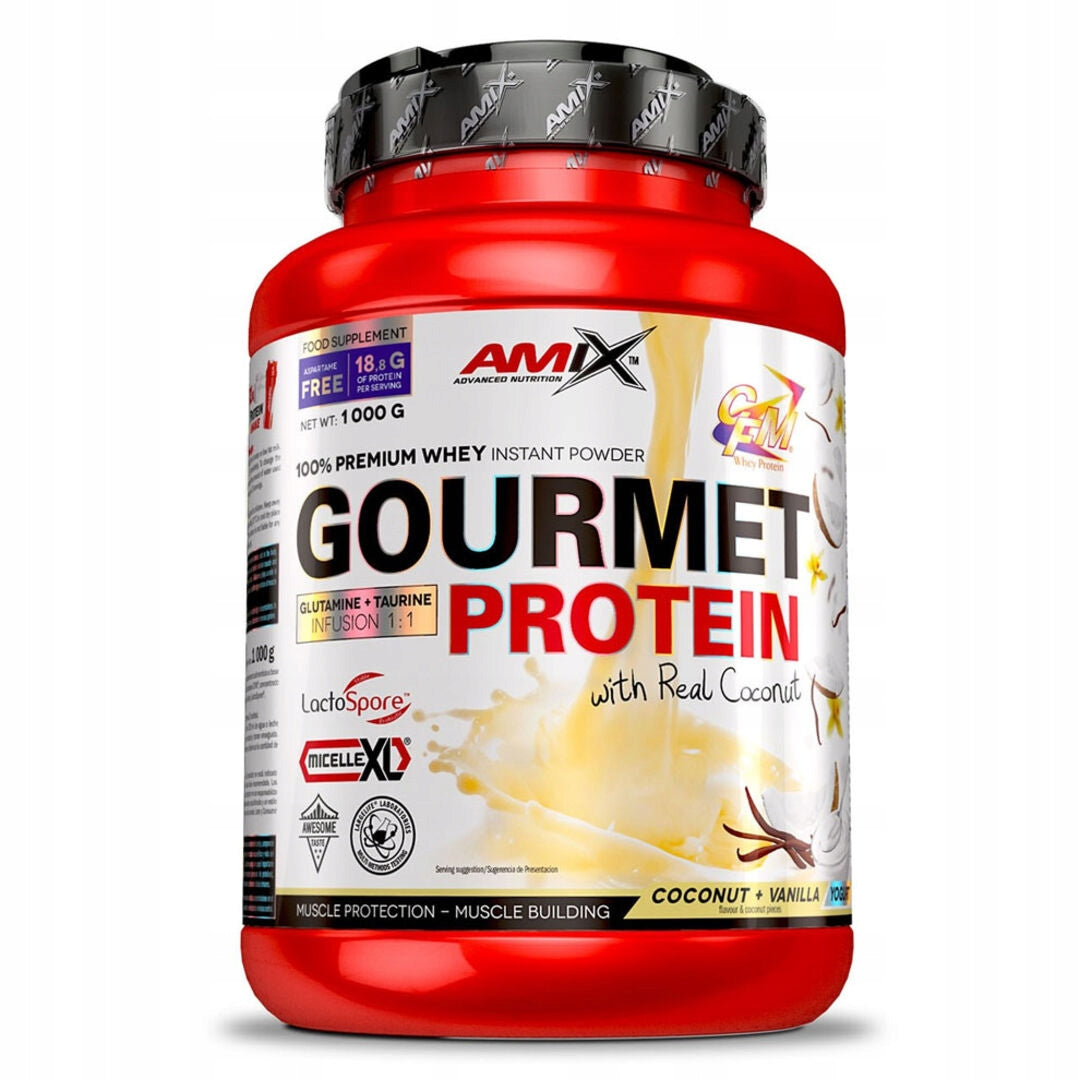 Gourmet Protein 1000g - bílá čokoláda, jahoda