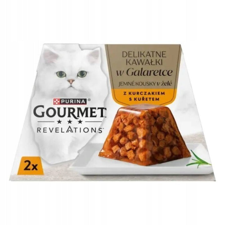 Gourmet Revelations Chicken in Jelly for Cat Wet Food 2x57g Packaging status original