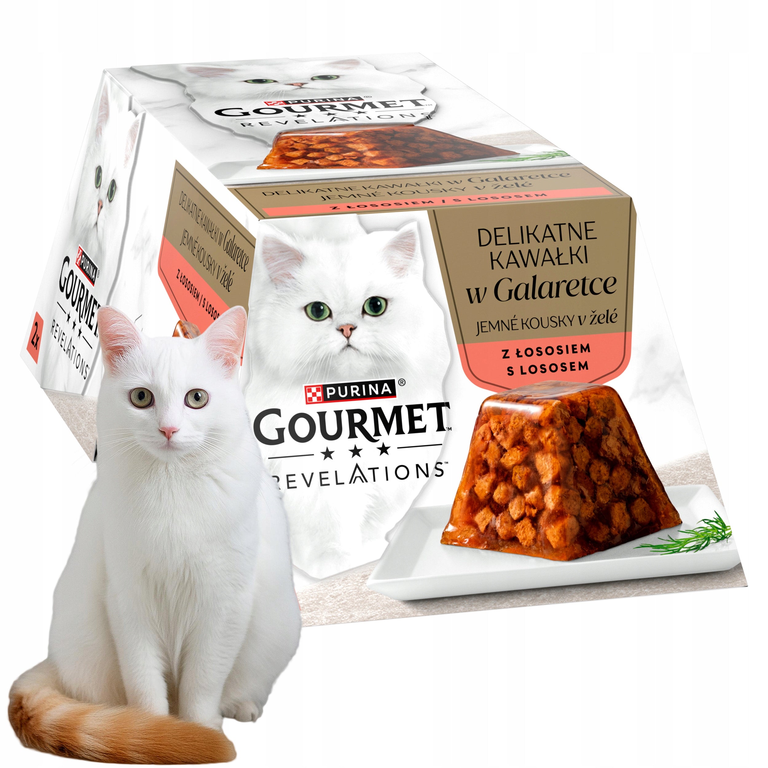 Gourmet Revelations pieces of salmon in jelly 2x57g wet cat food