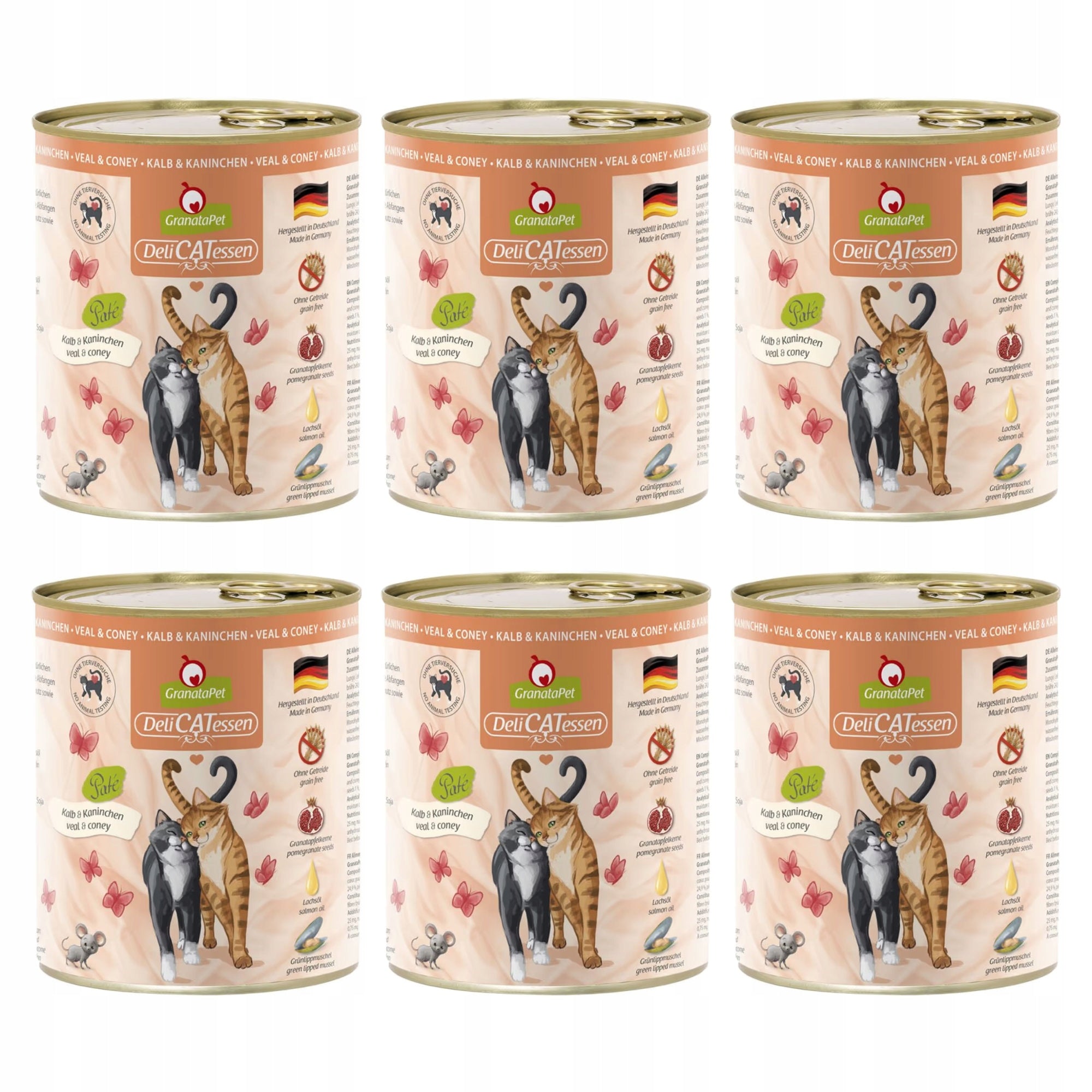 GranataPet DeliCatessen wet cat, veal and rabbit food 6x 800g
