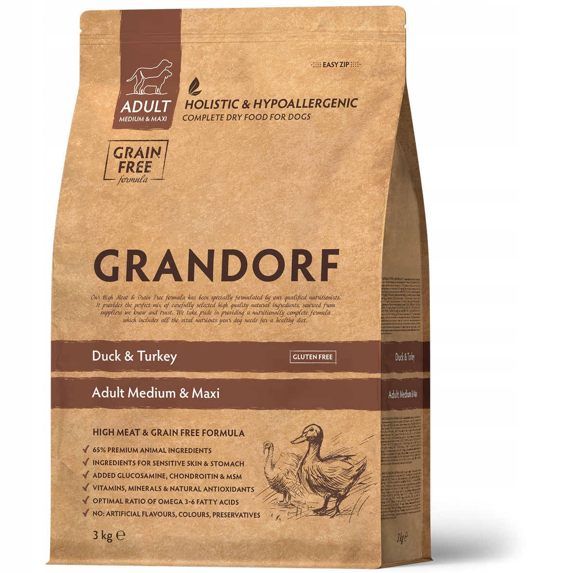 Grandorf Adult Medium & Maxi Duck & Turkey 3kg