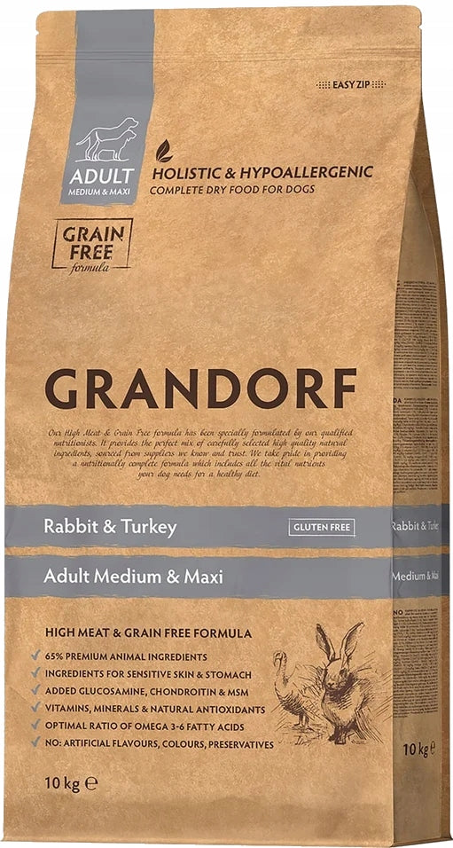 Grandorf Adult Medium & Maxi Rabbit & Turkey 10kg Manufacturer code 5407007851089