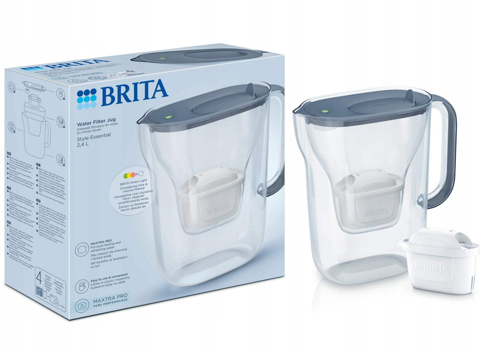 Graphite filter jug BRITA Style Essential + MAXTRA water filter